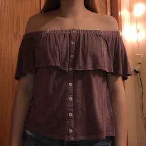 American Eagle Mauve Off The Shoulder Top